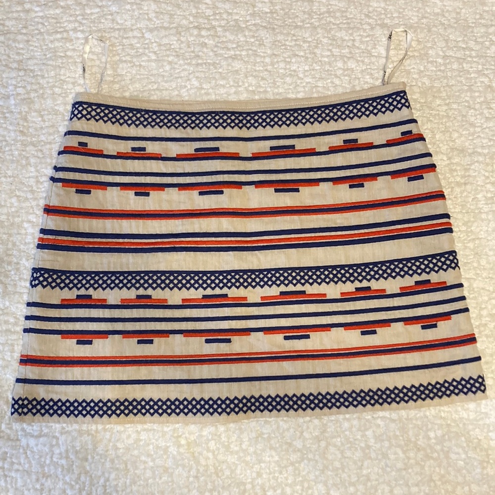 TMHL Boutique style mini skirt embroidered front and back